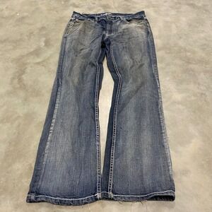 CARBON Jeans Mens 31x32 Blue Wash Relaxed Bootcut Denim Pants